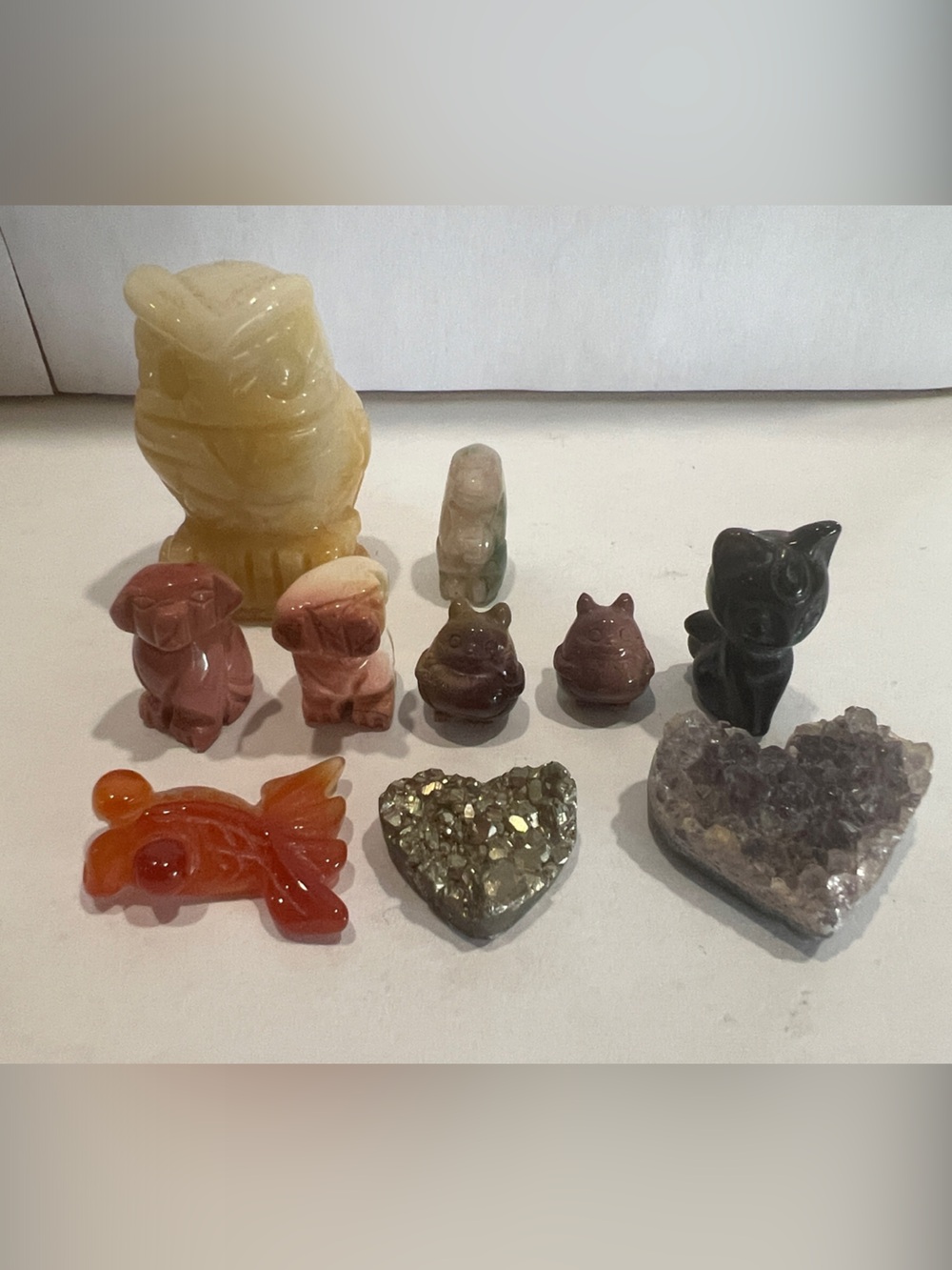Decorative Small Pet Crystal Figurine Set - Multi-Color